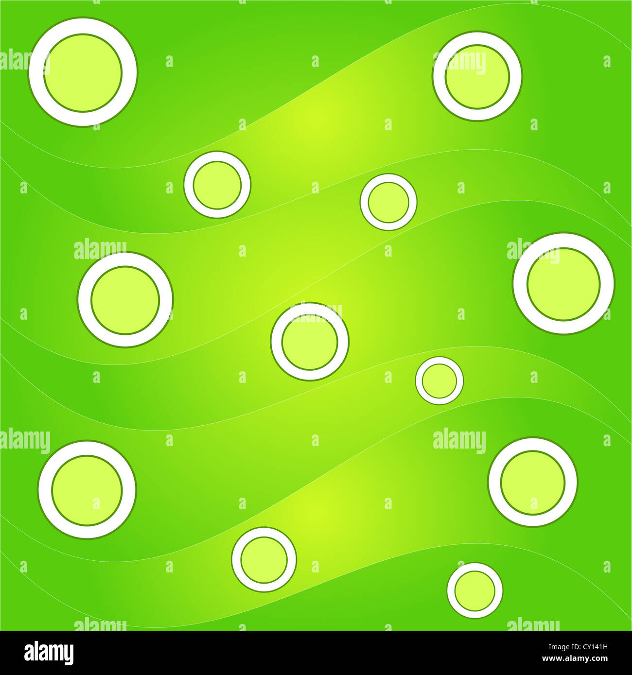 Grüne Kreise und Wellen-Muster Stockfoto