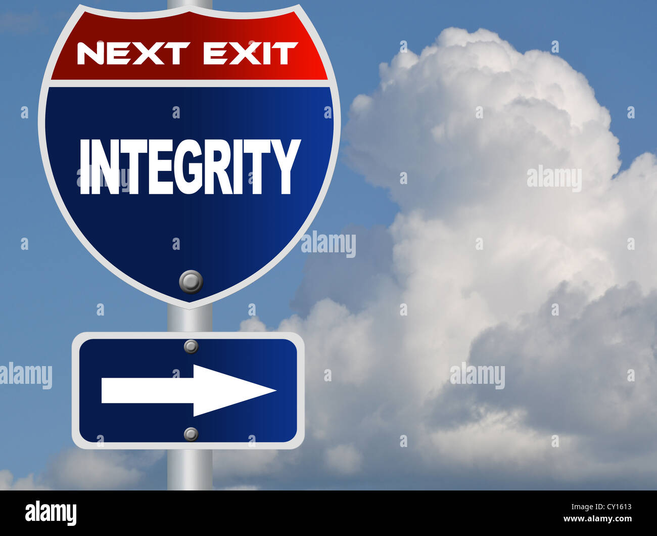 Integrität-Straßenschild Stockfoto