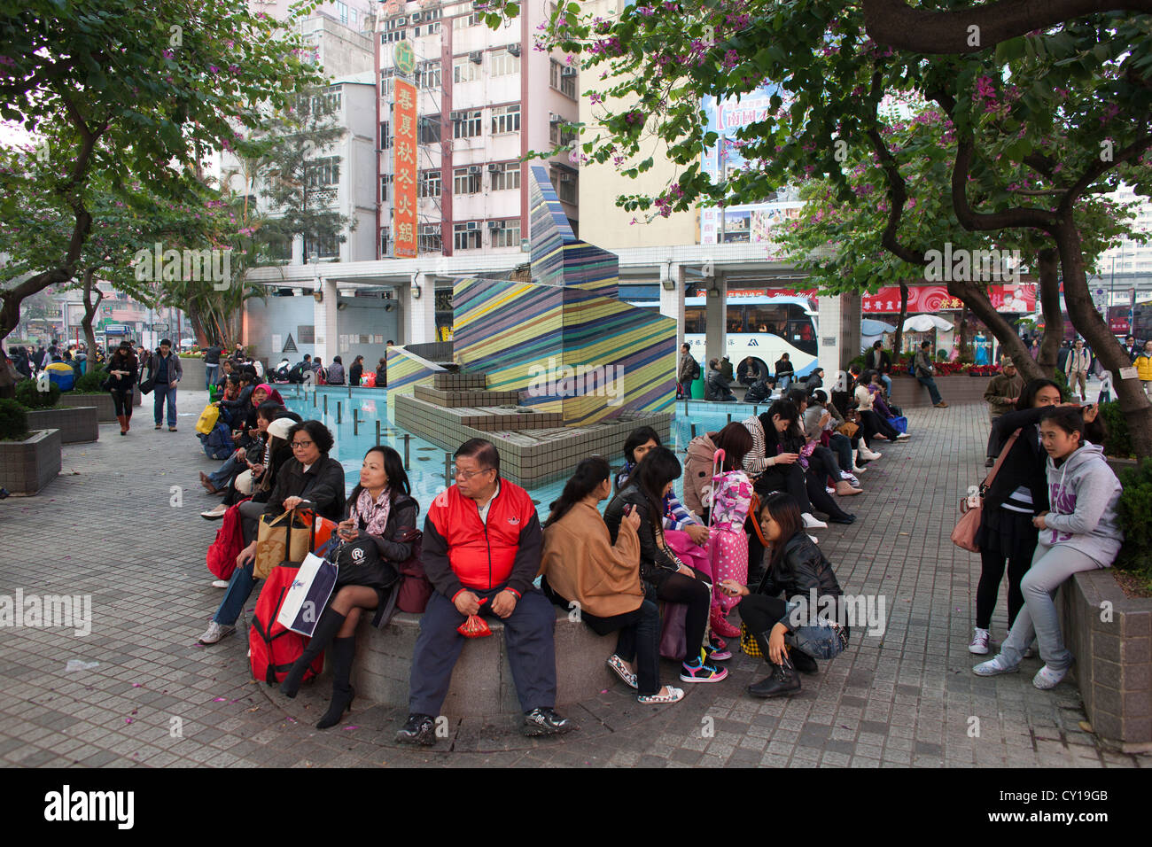Menschen in der Innenstadt von Hongkongpeople in Hong Kong Stockfoto