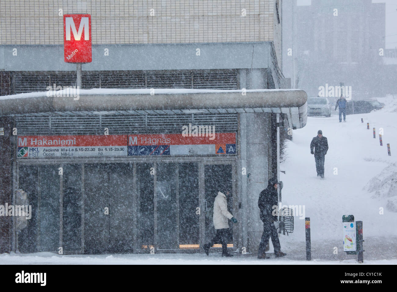 u-Bahnstation in Helsinki Stockfoto