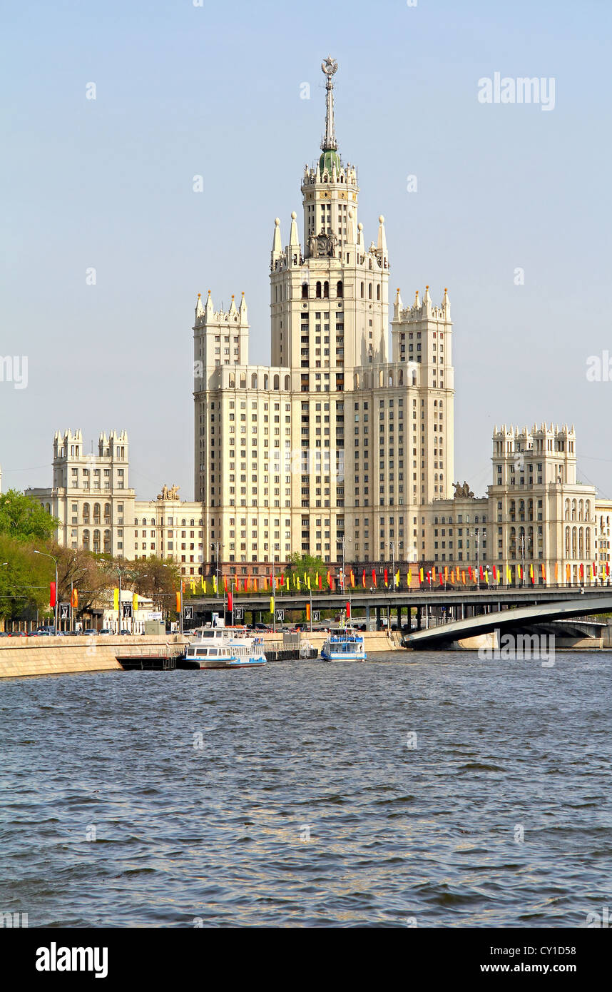 Appartementhaus am Kotelnicheskaya Damm in Moskau, Russland Stockfoto