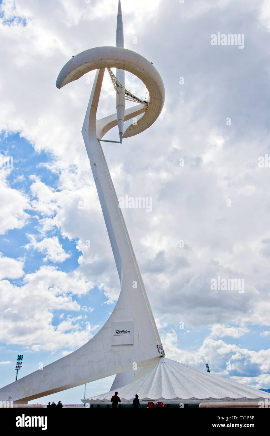 Barcelona, Spanien, den Montjuïc Fernmeldeturm Olympiapark. Stockfoto