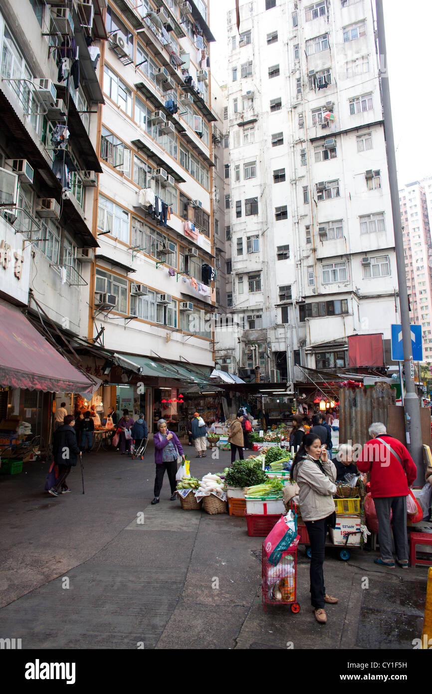 Gemüsemarkt in Hongkong Stockfoto