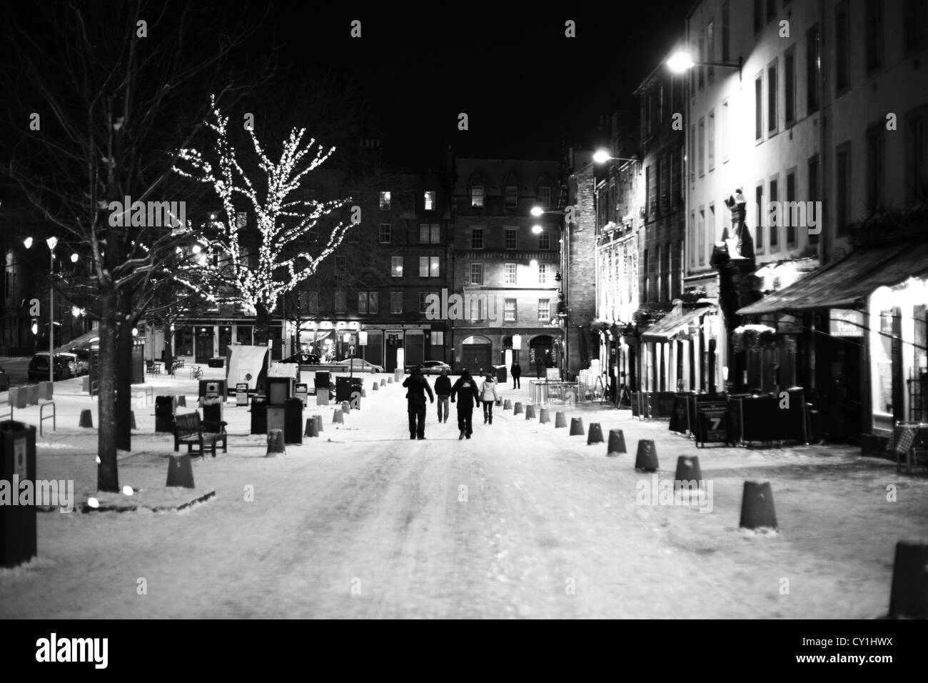 Der Grassmarket im Winter Stockfoto