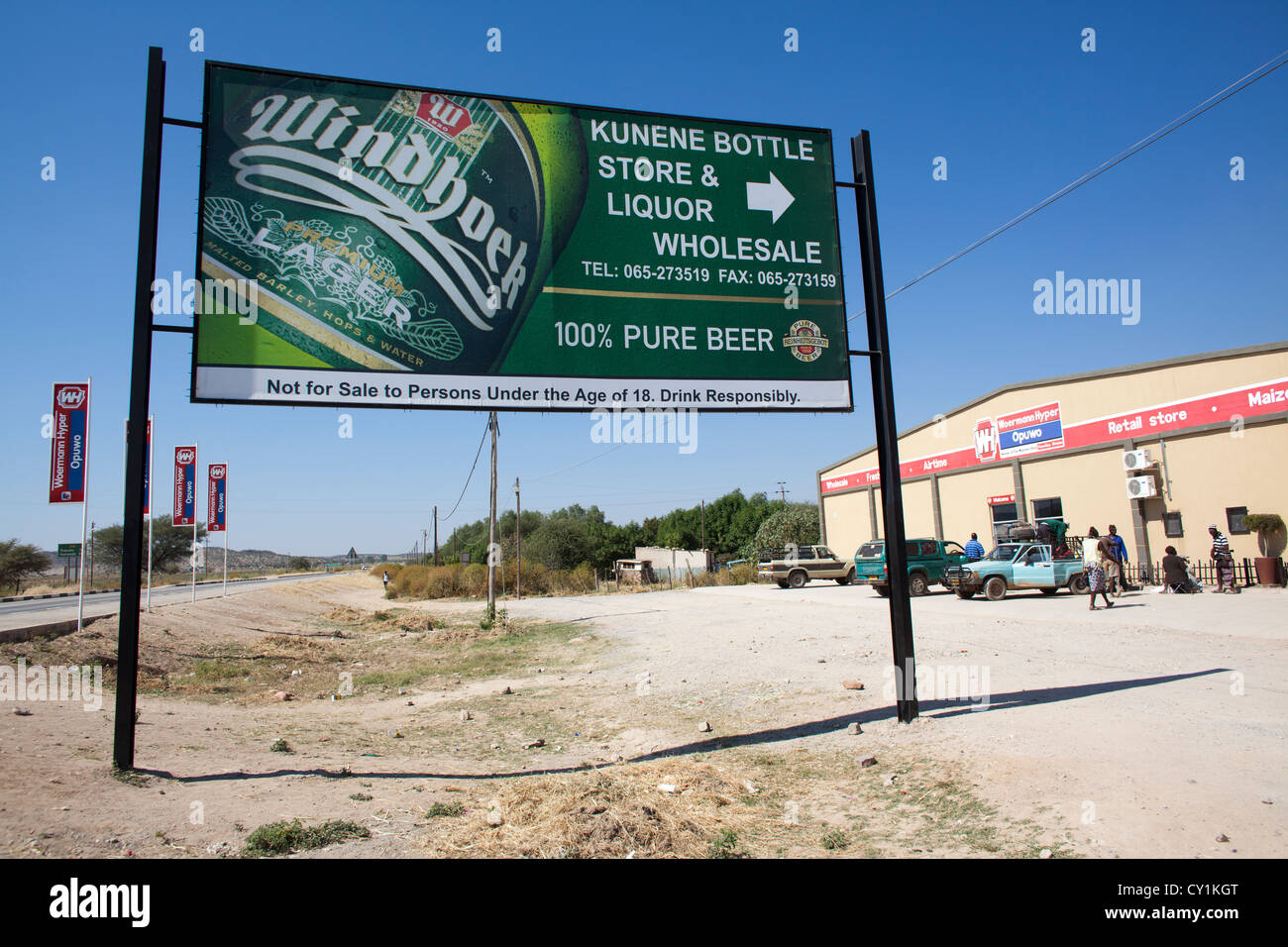 Bottle Shop im Norden Namibias Stockfoto