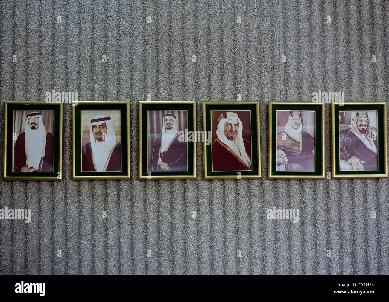 Saudische königliche Familie Porträts, Saudi Arabien Stockfoto