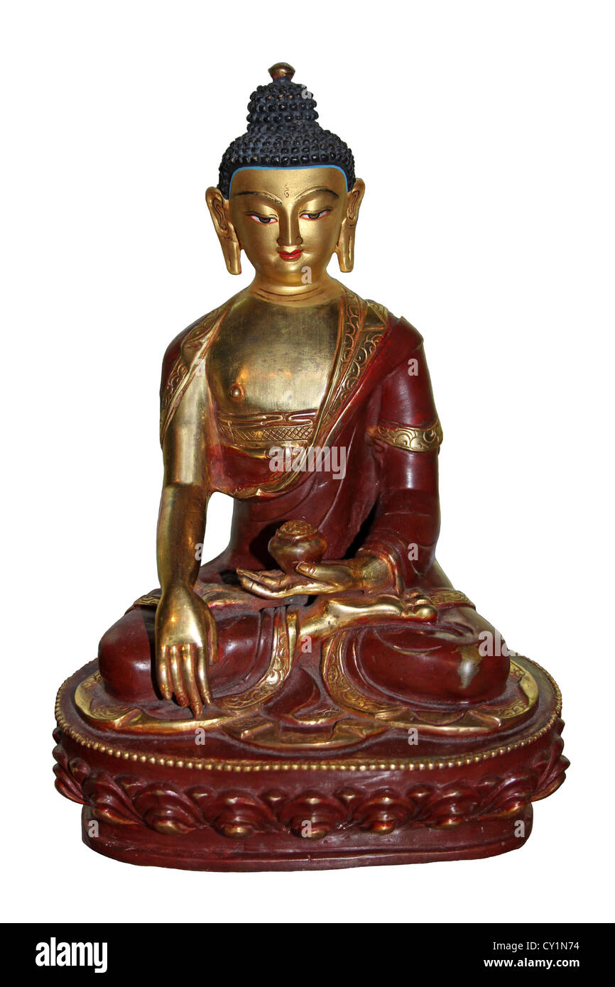 Sitzende Buddha-Statue im Lotussitz Stockfoto