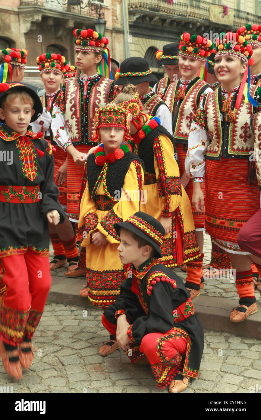 Ukraine, Lemberg, Kinder, Tracht, Stockfoto