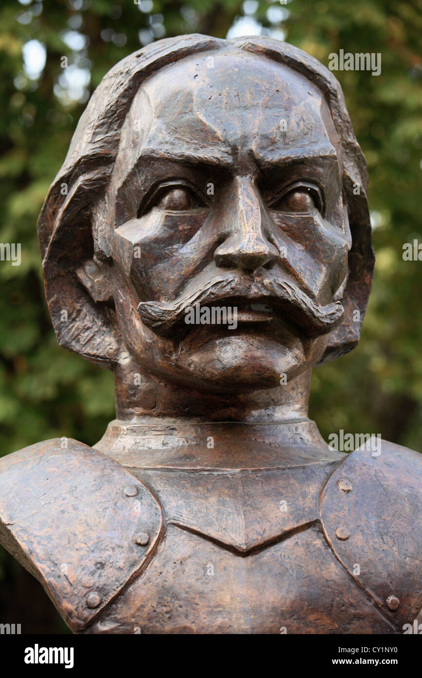 Rumänien, Timisoara, János Hunyadi, Statue, ungarische militärische politische Figur, Stockfoto