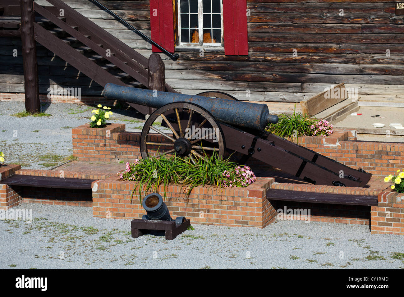 Canon Display im Fort William Henry New York Adirondack State Park Stockfoto