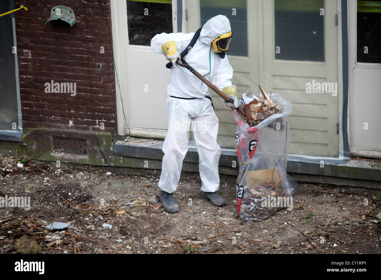 Asbest Reinigung in Amsterdam Stockfoto