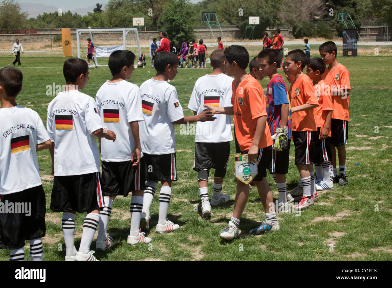 Wettbewerbs einheitliche Afghanen Team Fußball Spieler f Stockfoto