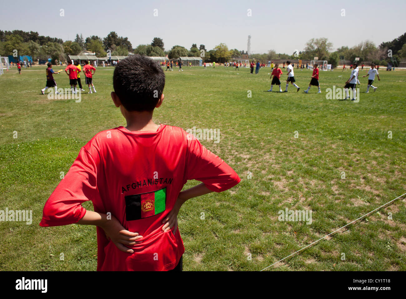 Fußball Feld Feld Afghanistan Spieler Fußball p Stockfoto