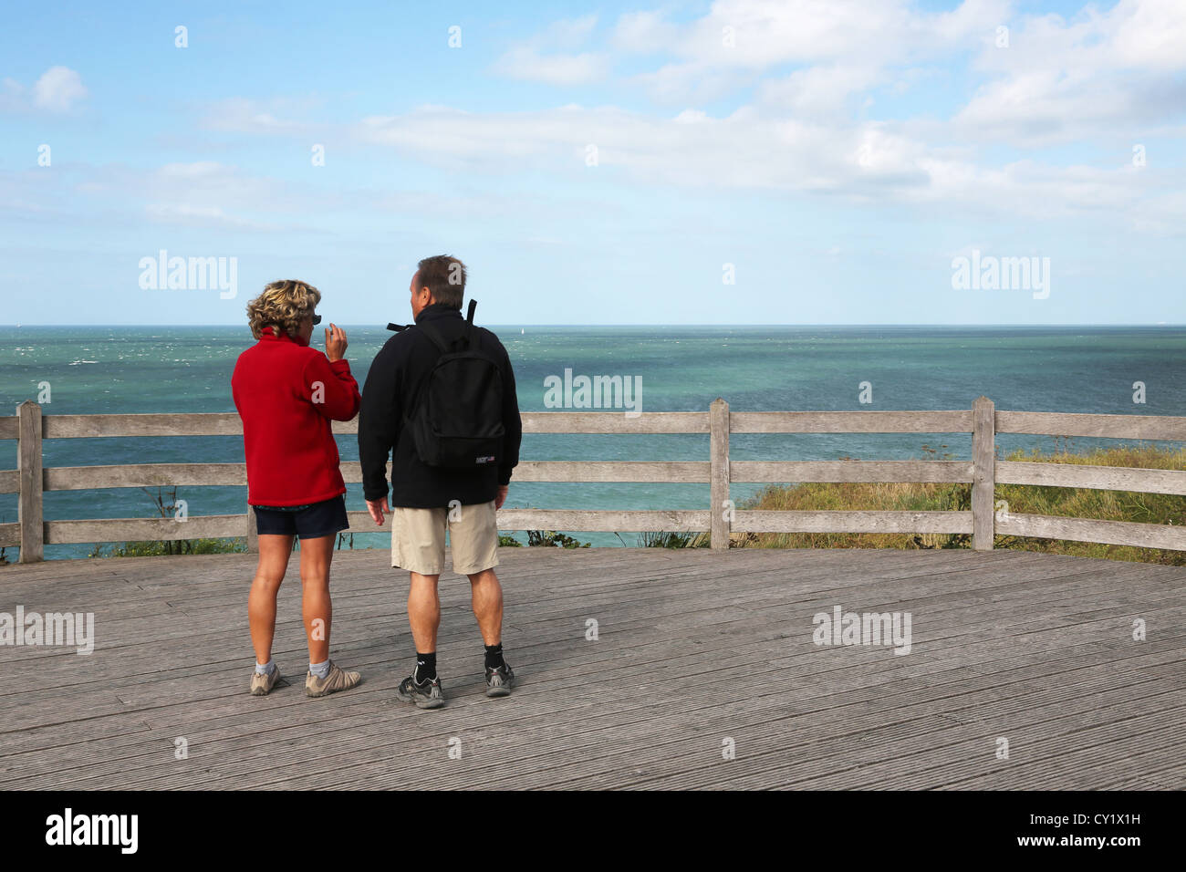 Cap Gris Nez Côte Opale Pas De Calais Frankreich kurzz Eon Plattform suchen Out To Sea Stockfoto