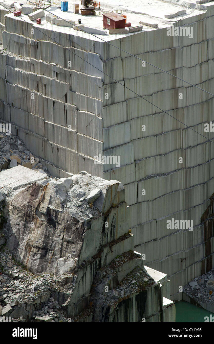 Felsen des Alters Granitsteinbruch in der Nähe von Barre, Vermont. Stockfoto
