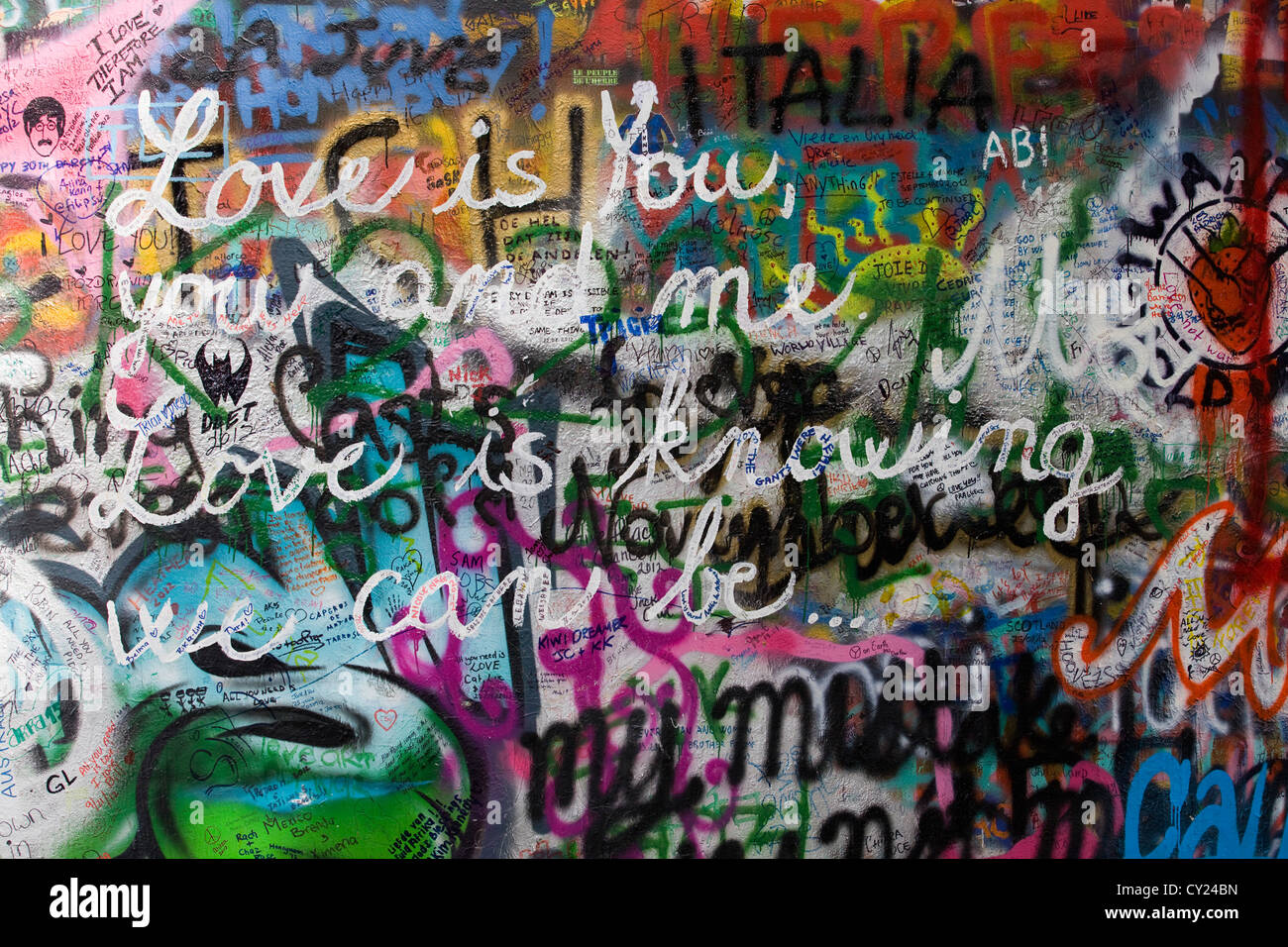 John-Lennon-Mauer in Prag Tschechische Republik Stockfoto