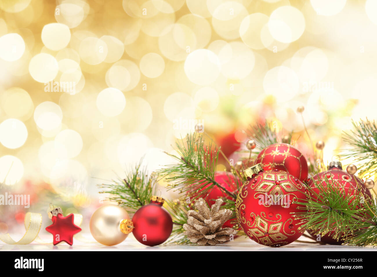 Weihnachtsdekoration auf abstrakten Hintergrund Stockfoto