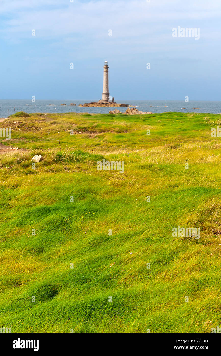 Leuchtturm von Goury am Cap De La Hague, Normandie, Frankreich Stockfoto