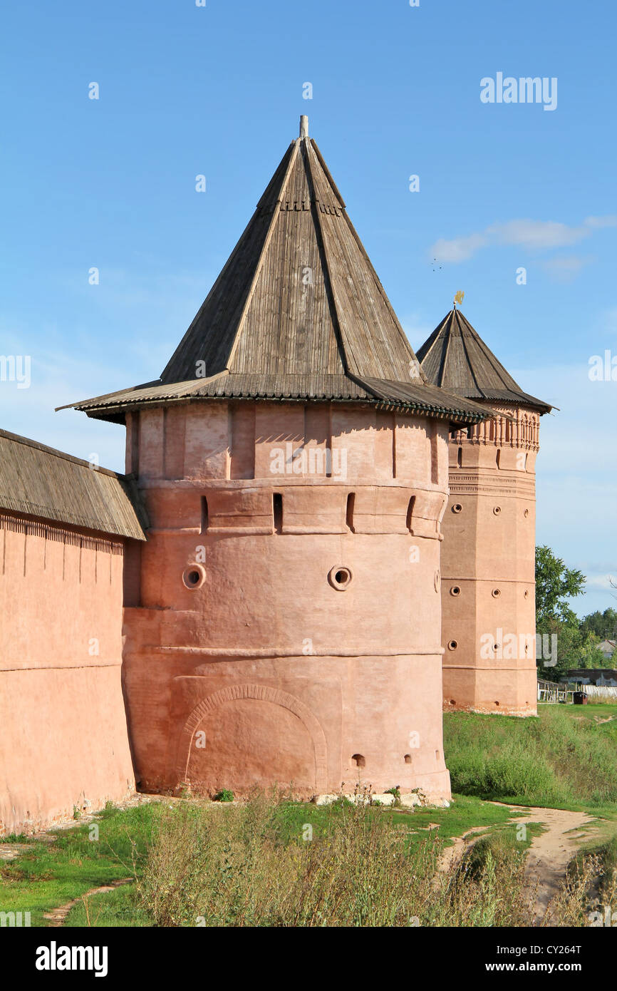 Wand des Kloster des Heiligen euthymius in Wladimir, Russland Stockfoto