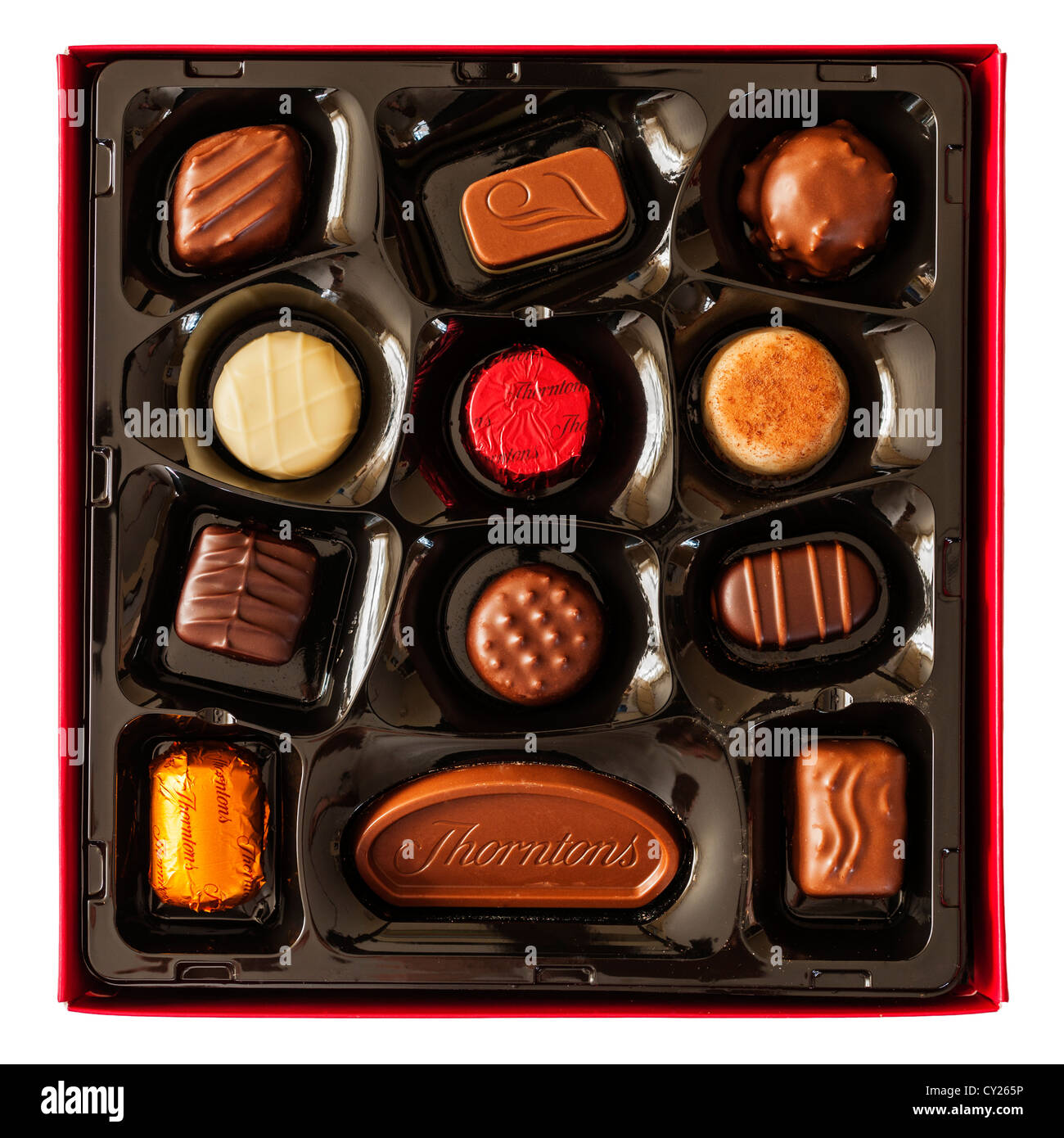 Thorntons classic Kollektion Pralinen auf weißem Hintergrund Stockfoto