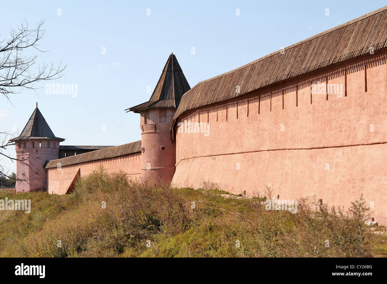 Mauer des Klosters des Heiligen Euthymios in Susdal, Russland Stockfoto
