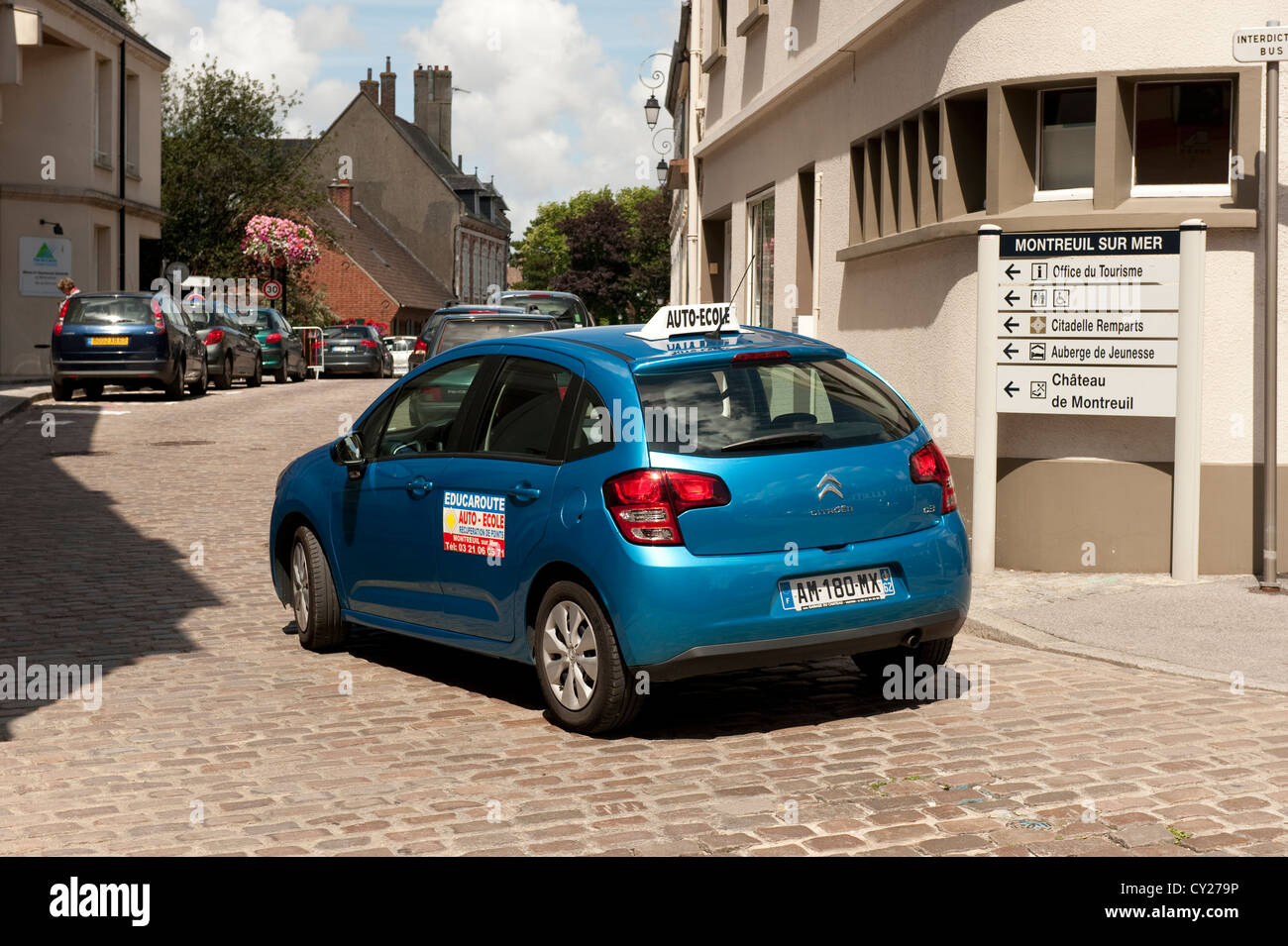 Fahrschüler Driving Instructor Montreuil Frankreich Europa Stockfoto