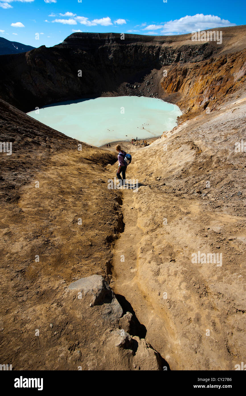 Neue Caldera Askja, Island Stockfoto