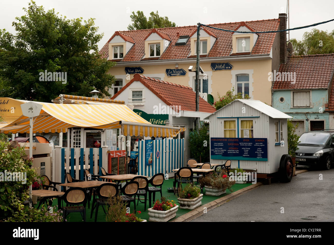 Seaside Cafe Hotel Wissant Frankreich Europa Stockfoto