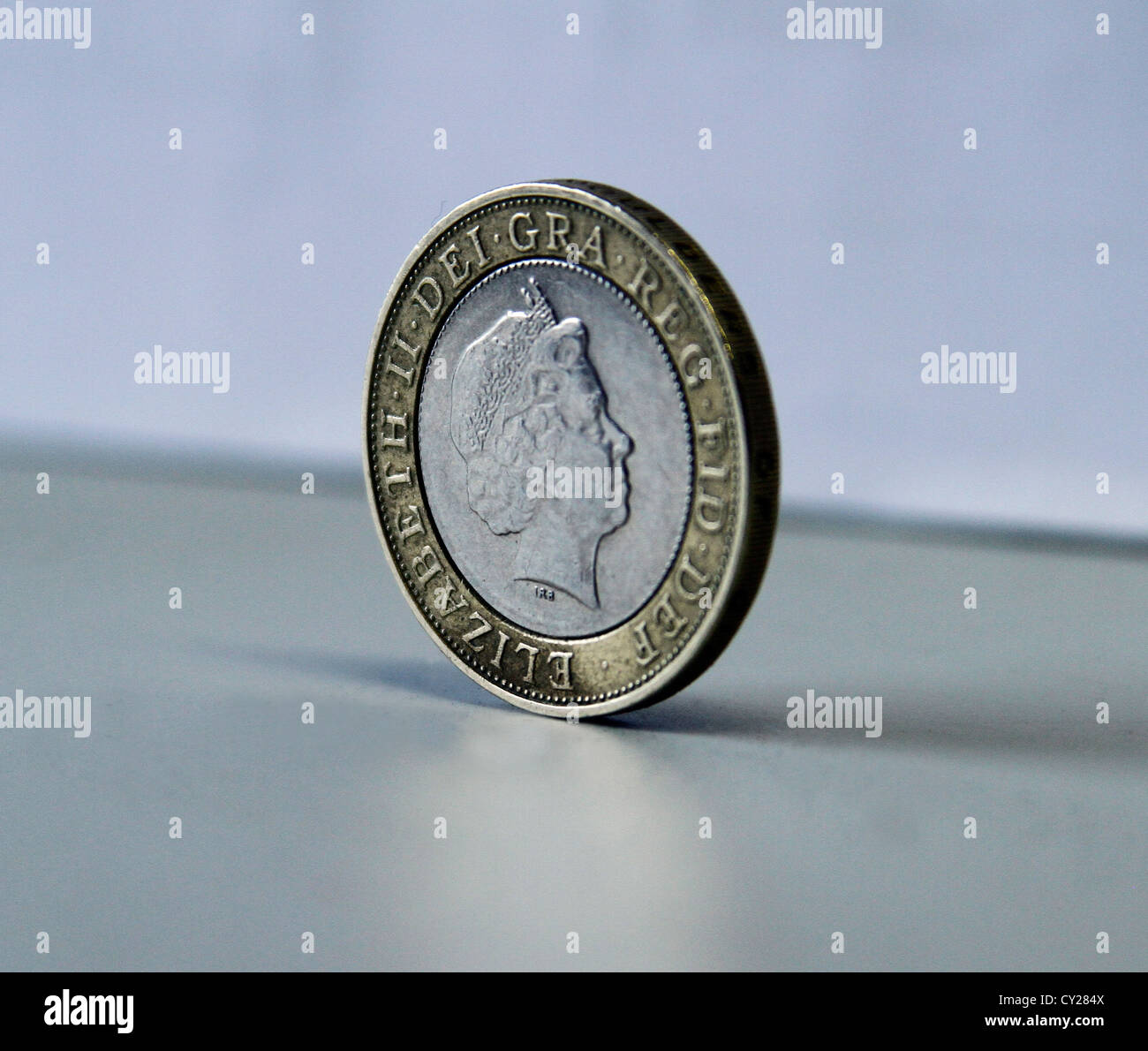 2 Pfund-Münze des Vereinigten Königreichs Stockfoto