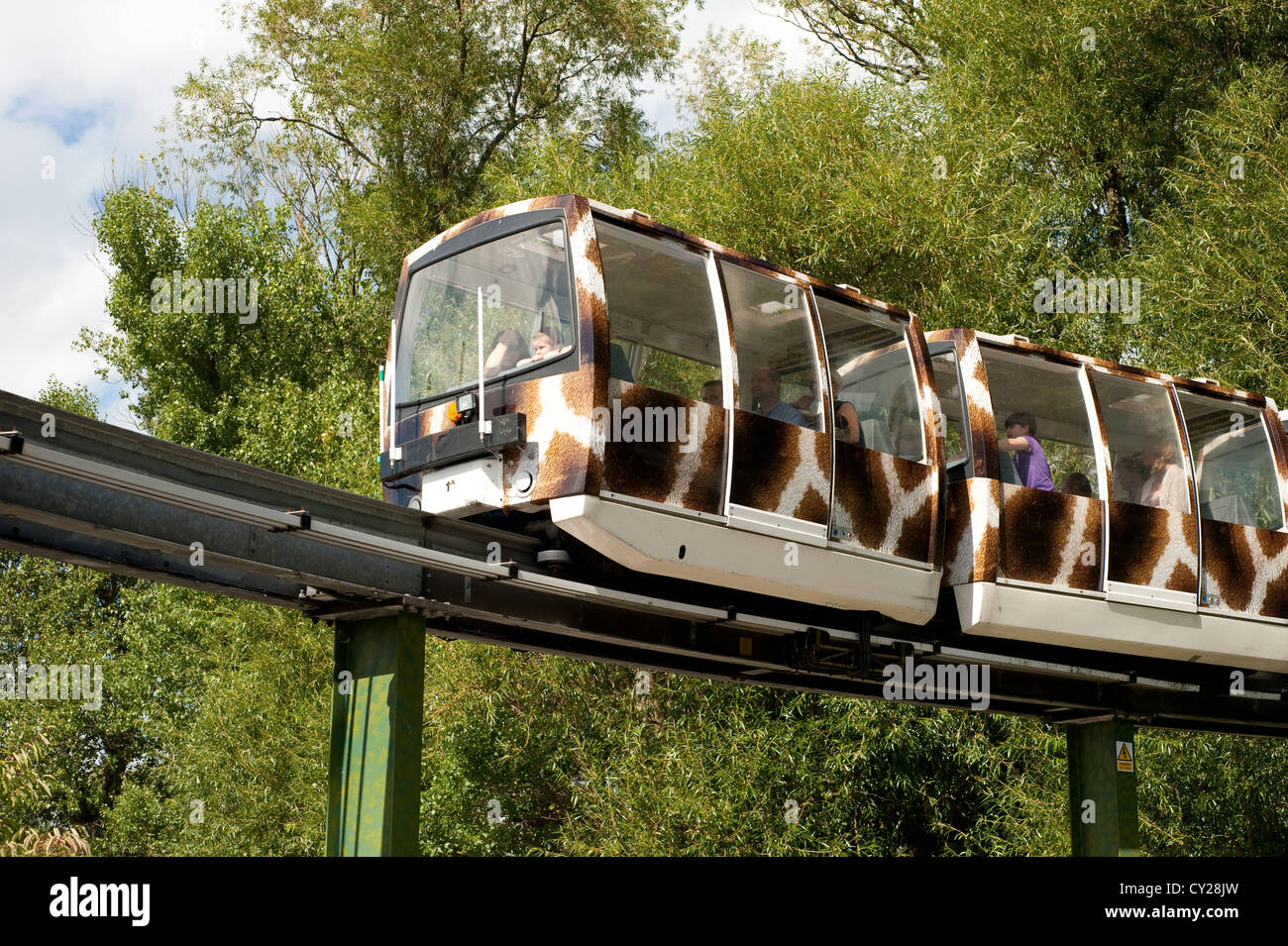 Zoo Monorail Hochbahn für Besucher Stockfoto