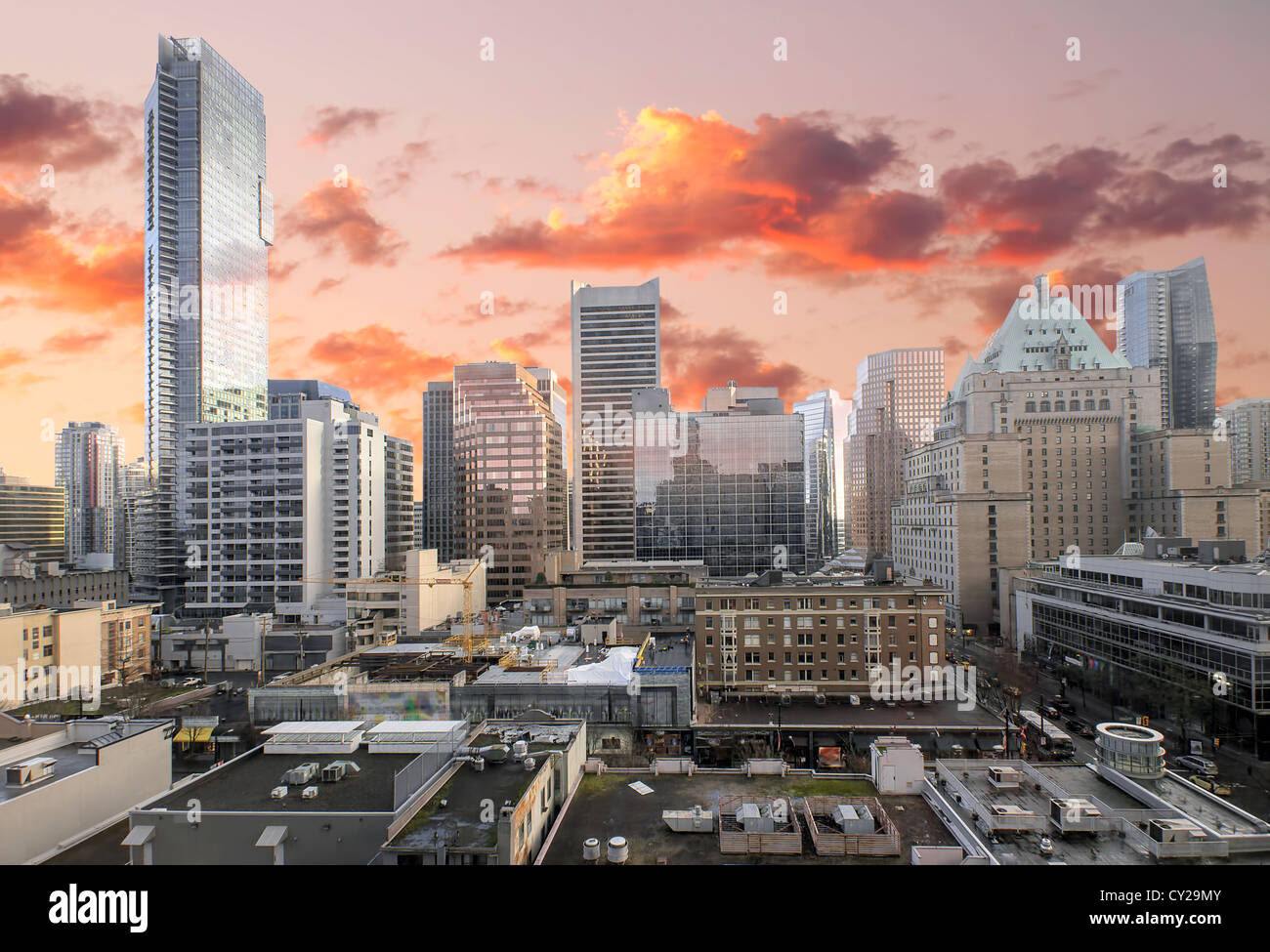 Vancouver BC Kanada Robson Street Downtown Shopping District Stadtbild Stockfoto