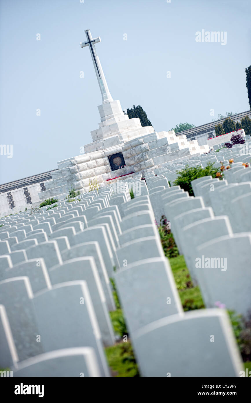 Tyne Cot Soldatenfriedhof Passchendael Stockfoto