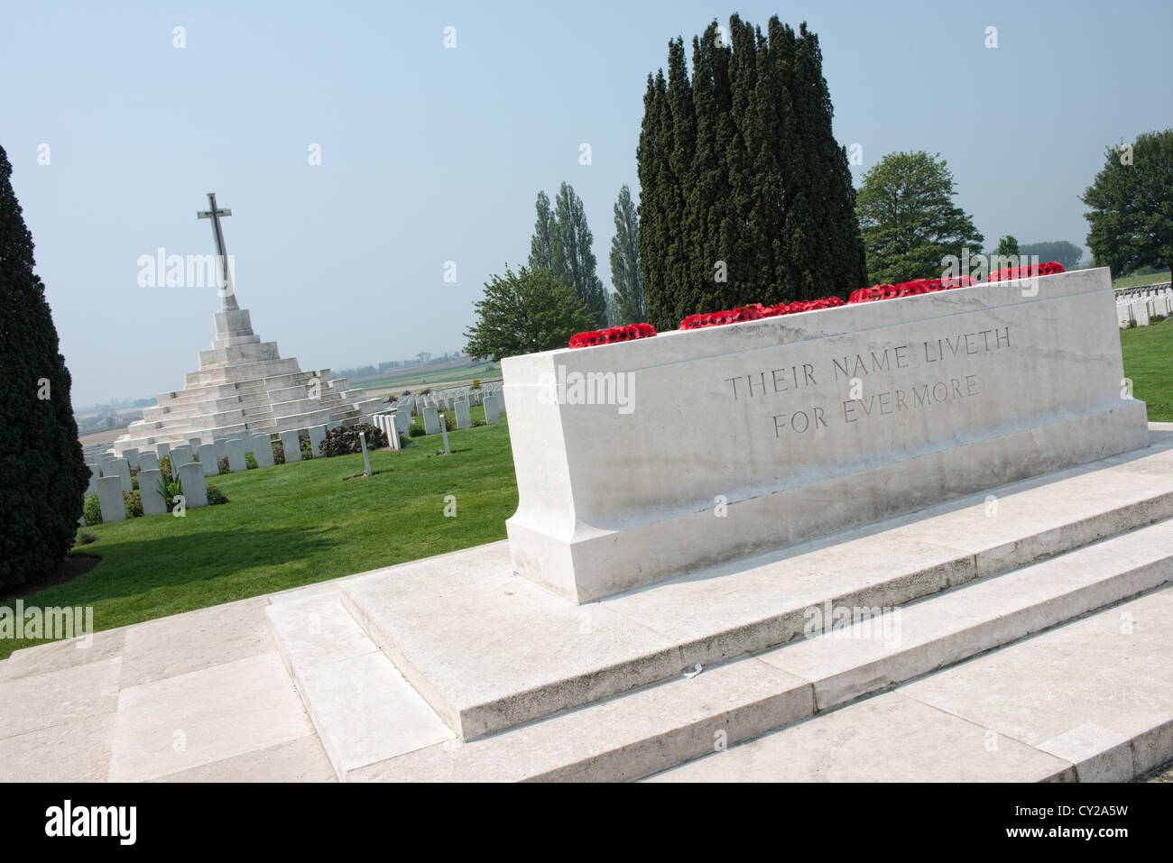 Passchendael ww1 Denkmal Tyne Cot Ieper Ieper Stockfoto