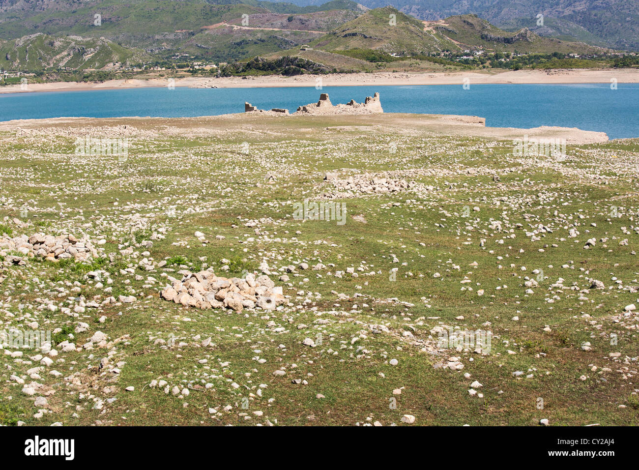 Ruinen eines buddhistischen Klosters in der Nähe von Taxila, Pakistan Stockfoto