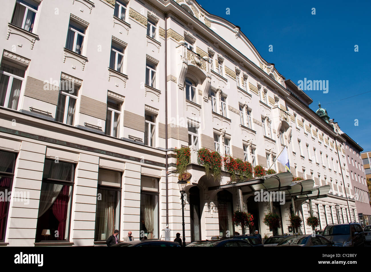 Grand Hôtel Union Architekt Josip Vancaš 1903, Jugendstil-Gebäude, Miklosiceva Cesta, Ljubljana, Slowenien Stockfoto