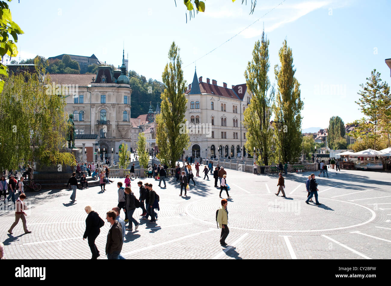 Prešeren Platz, Ljubljana, Slowenien Stockfoto