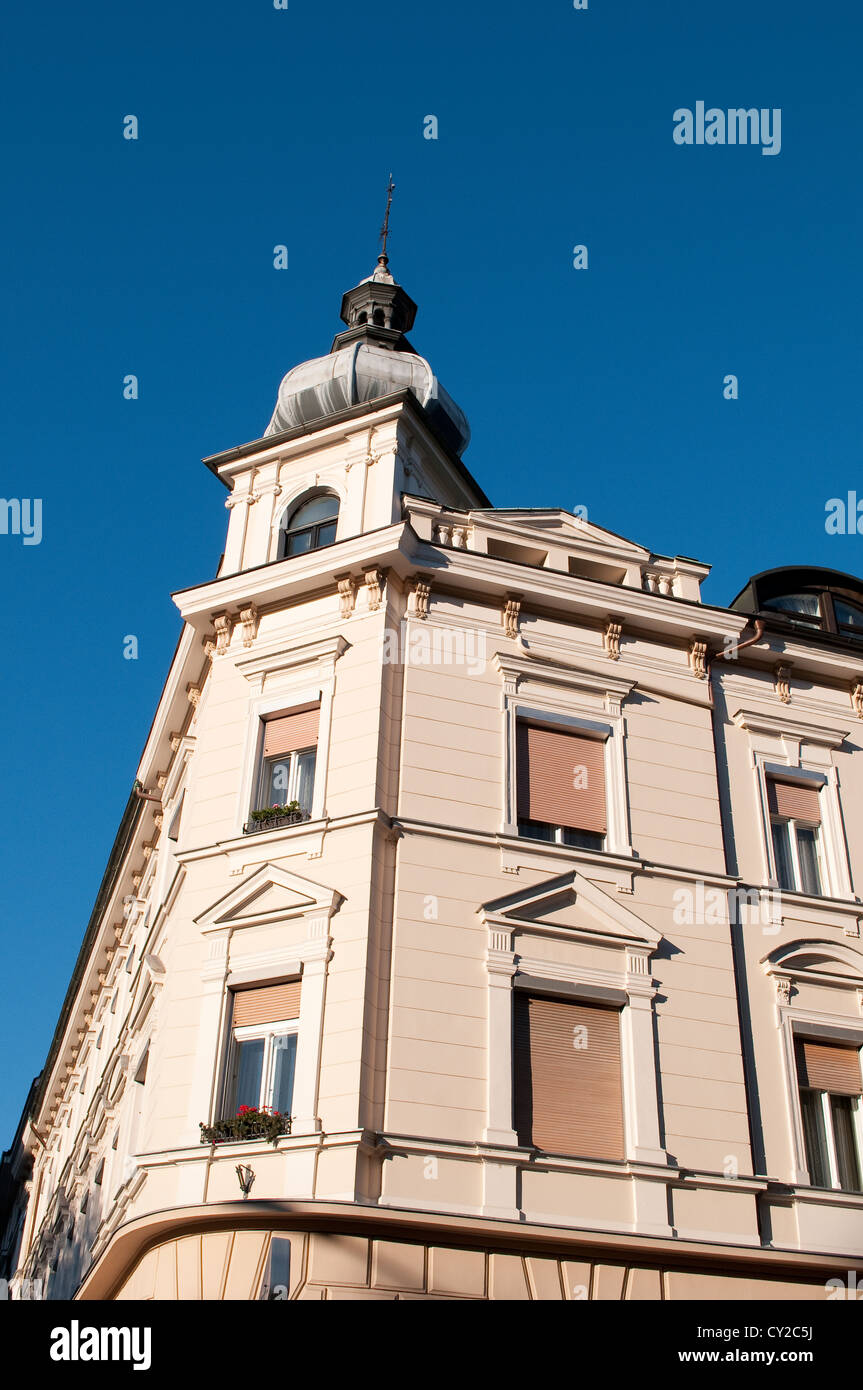 Neo-klassizistischen Haus, Miklosiceva Cesta, Ljubljana, Slowenien Stockfoto