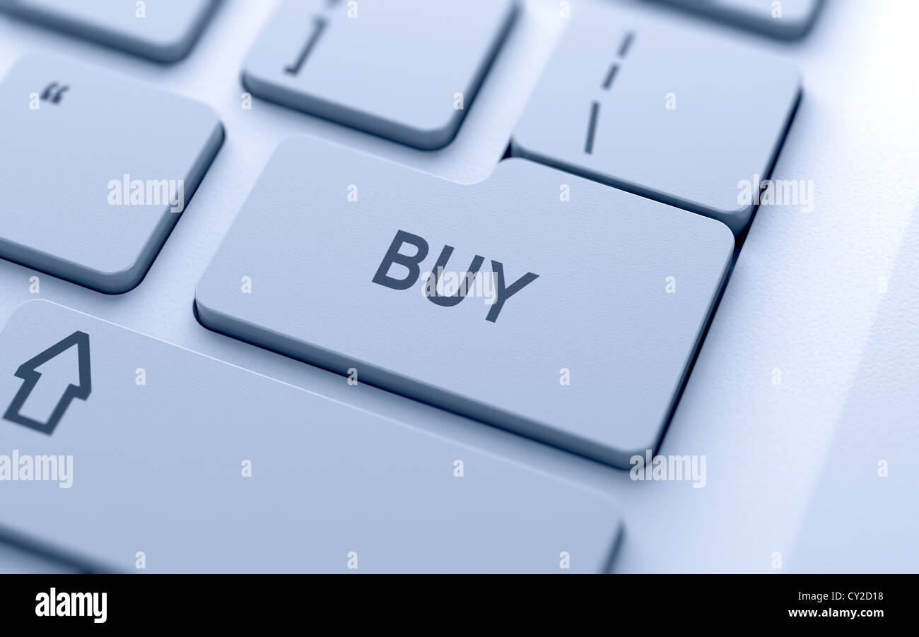 Kaufen Sie-Taste auf der Tastatur mit soft focus Stockfoto