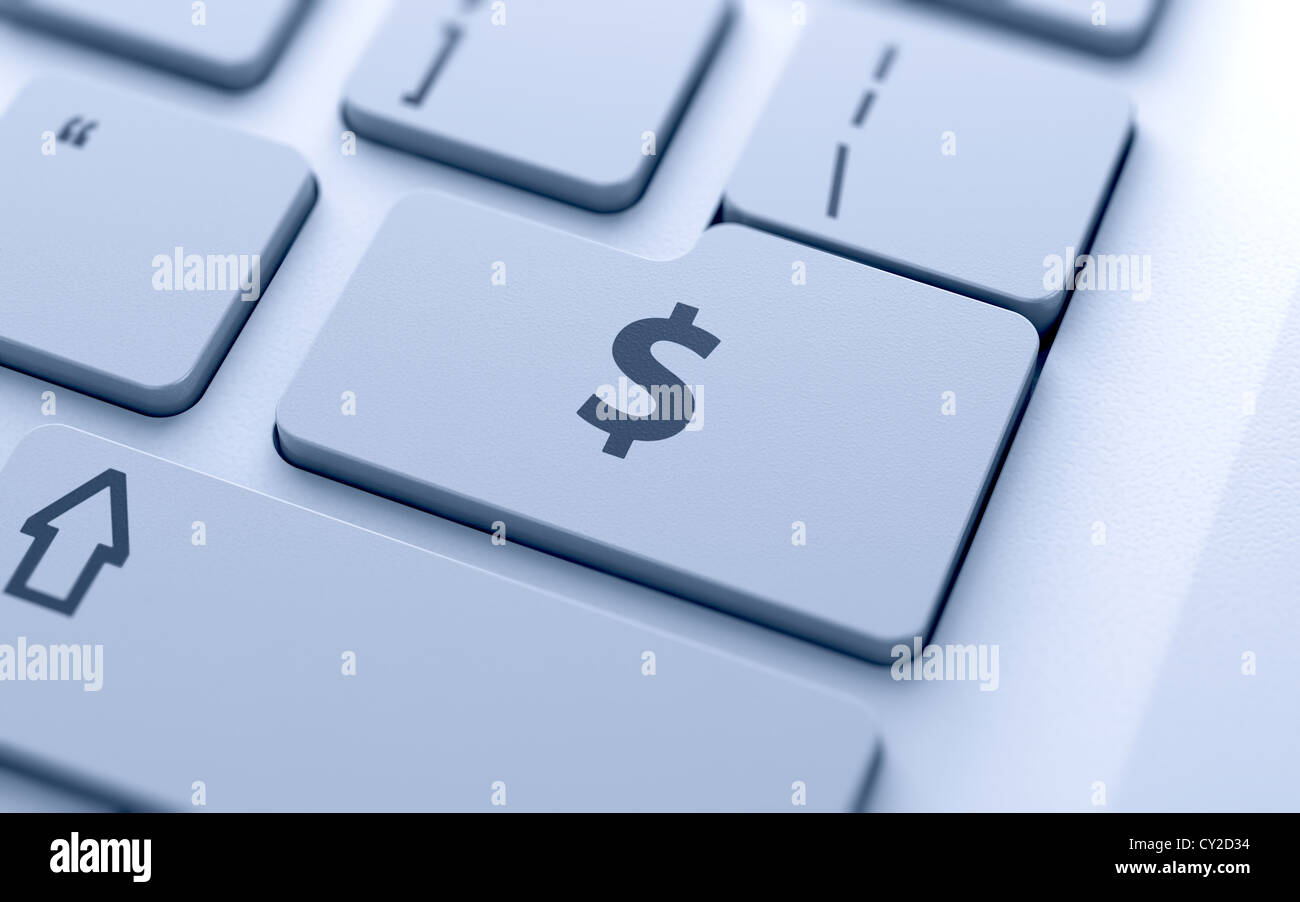 Dollarzeichen-Taste auf der Tastatur mit soft focus Stockfotografie - Alamy