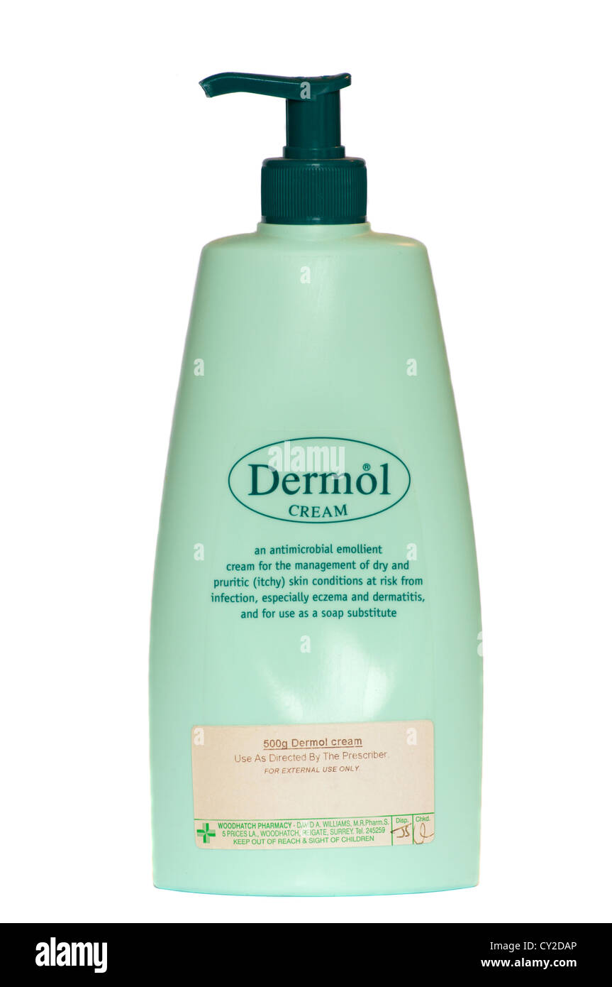 Dermol Haut Creme Dispenser Stockfoto