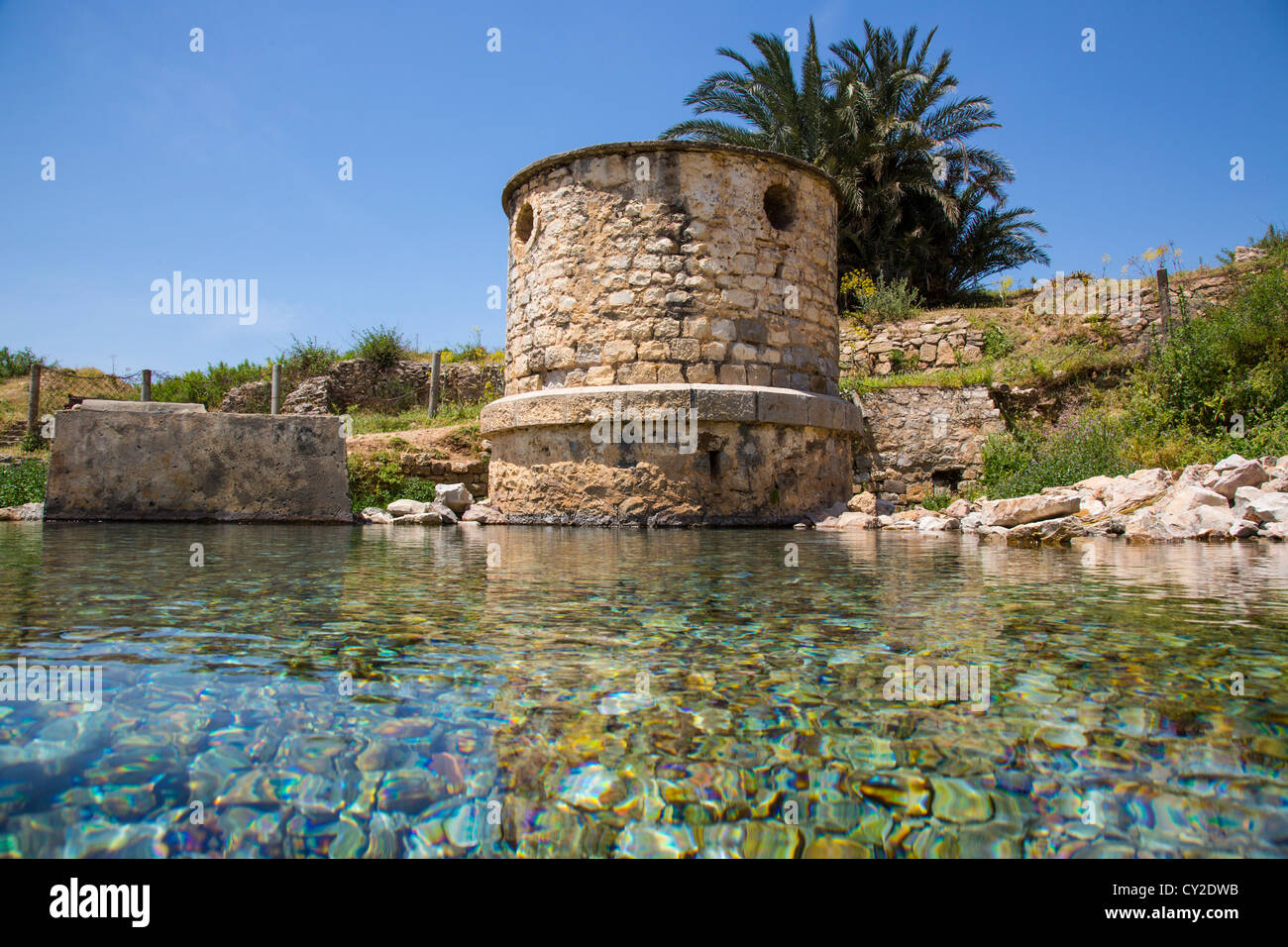 Natürliche Quelle an die römischen Ruinen von Bulla Regia in der Nähe von Jendouba Tunesien Stockfoto