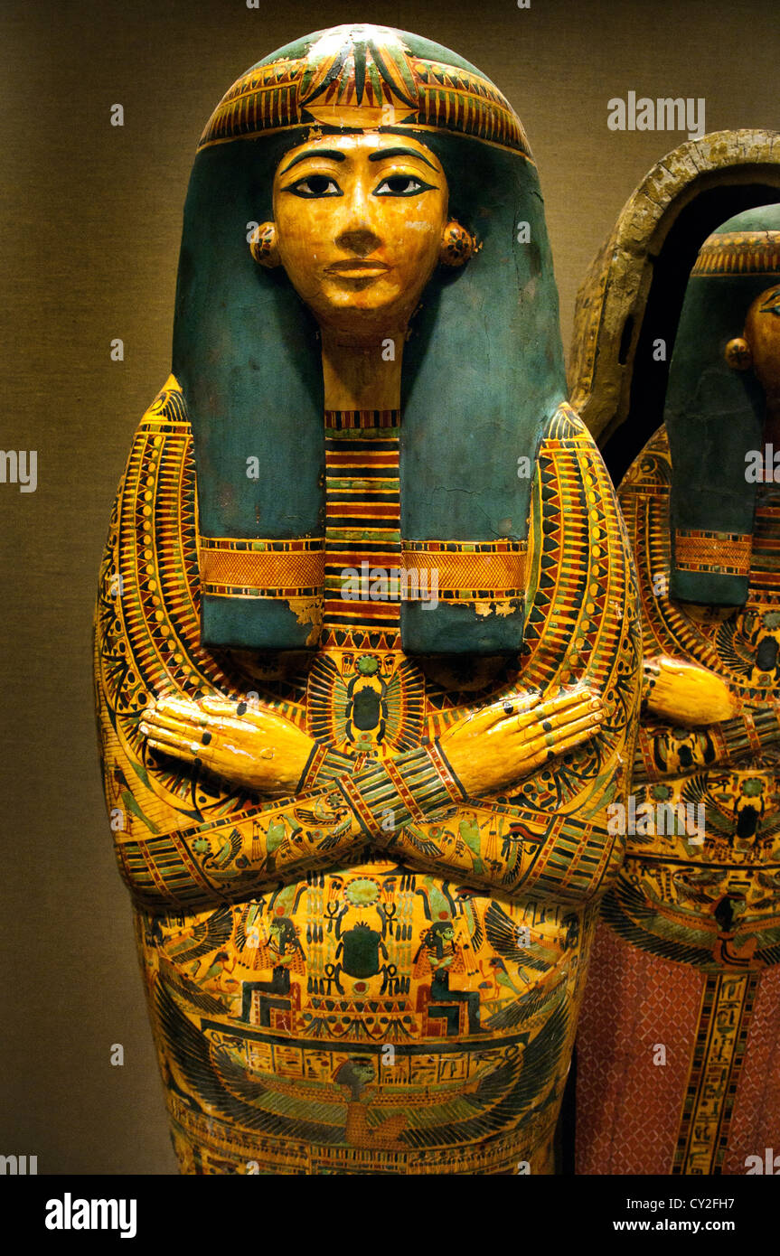 Äußere Sarg der Henettawy Dynastie 21 ca. 990-930 v. Chr. Oberägypten; Theben Deir el-Bahri Grab 203 cm ägyptischen Ägypten Stockfoto