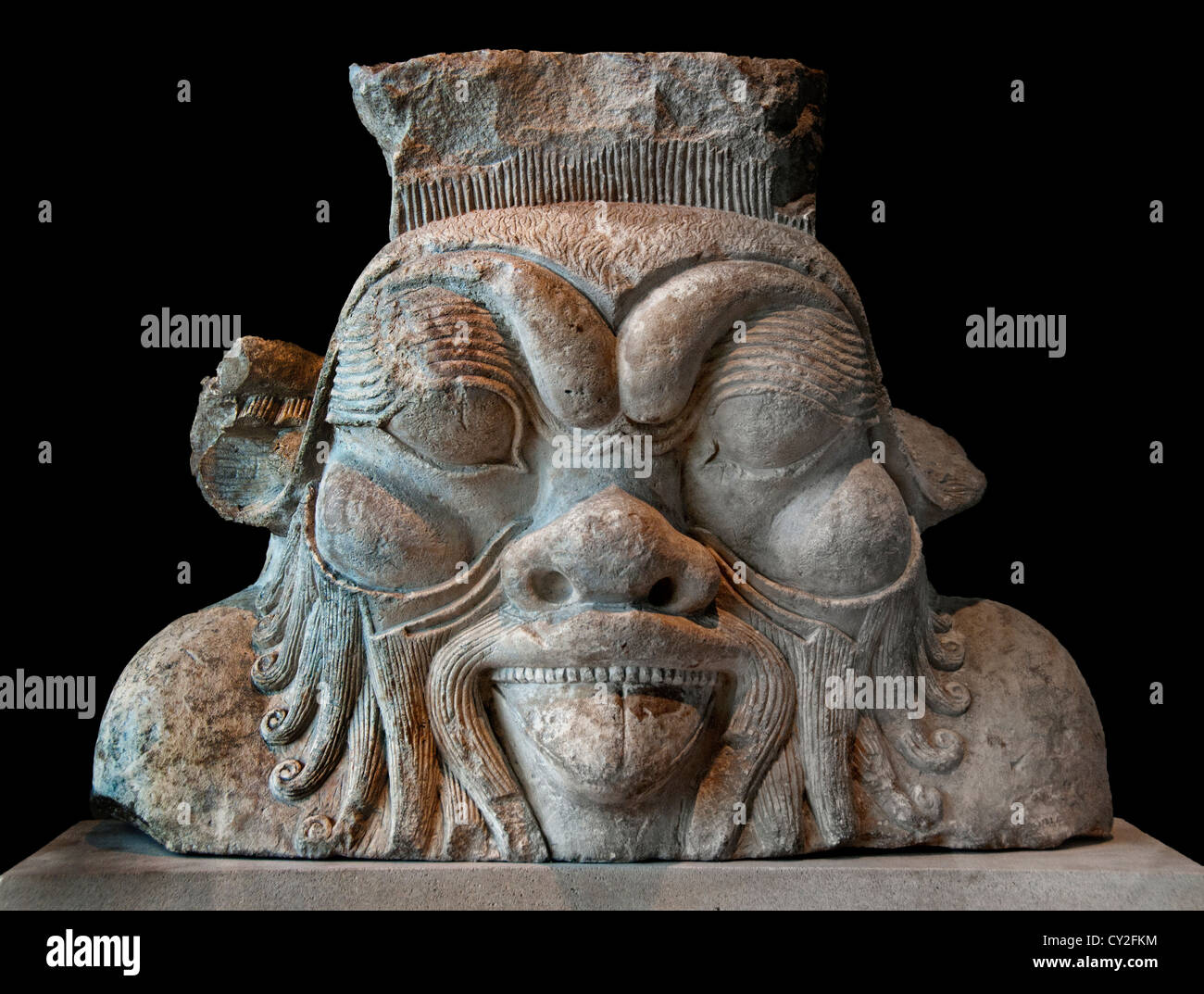 Spalte Hauptstadt von Gott Bes makedonischen Ptolemäer 332 – 30 v. Chr. Ägypten östlichen Delta sagen Basta Zagazig Bubastis 39,5 cm Stockfoto