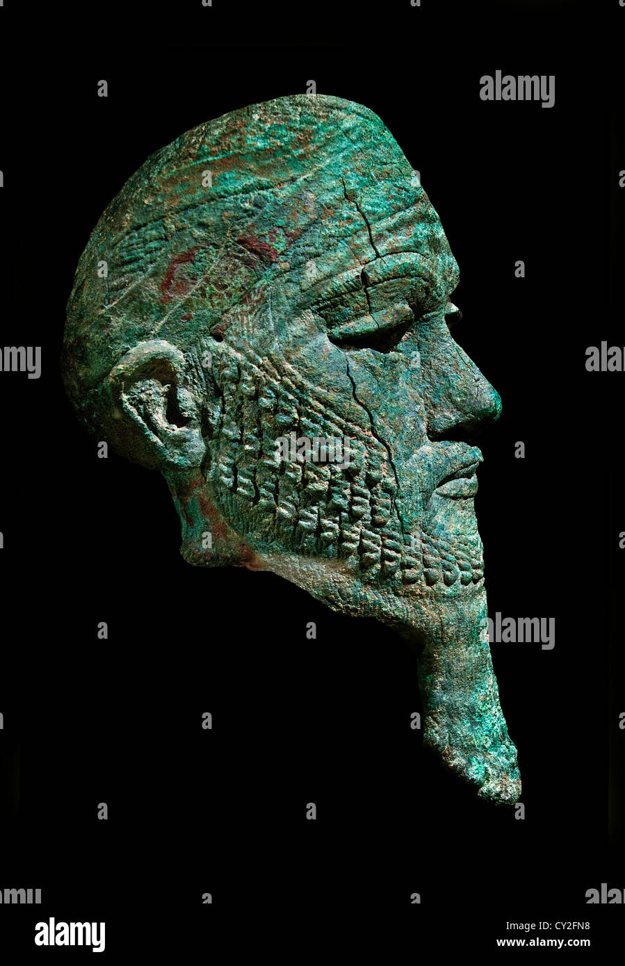 Kopf eines Herrschers Frühbronzezeit 2300 – 2000 v. Chr.  Iran oder Mesopotamien Kupfer 34cm Akkadian reich Stockfoto