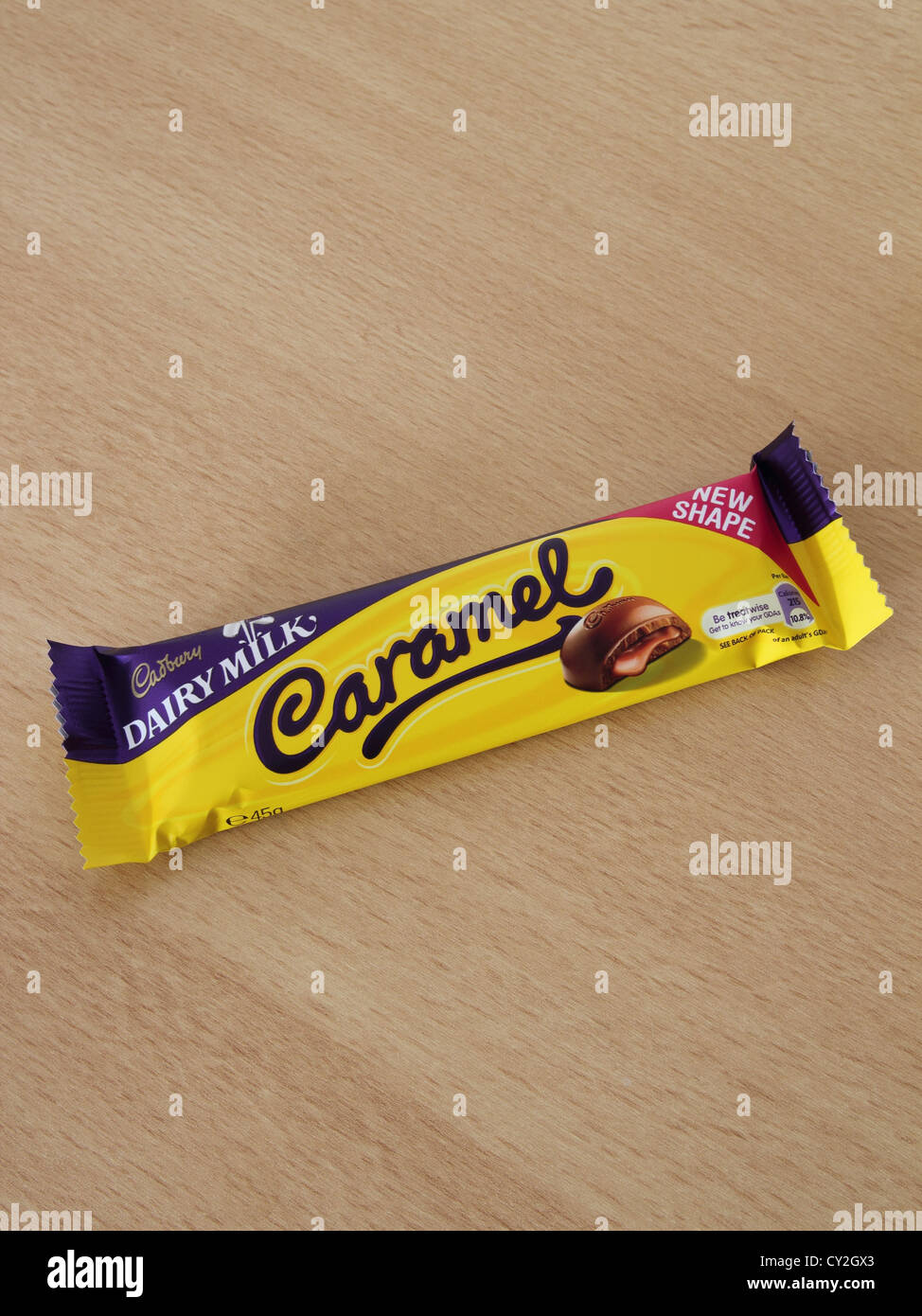 Cadbury es Dairy Milk Caramel Schokoriegel Stockfoto