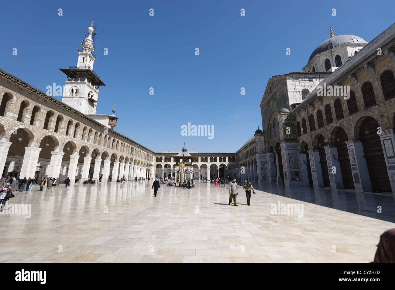 Innenhöfe der Umayyaden-Moschee, Damaskus, Syrien Stockfoto