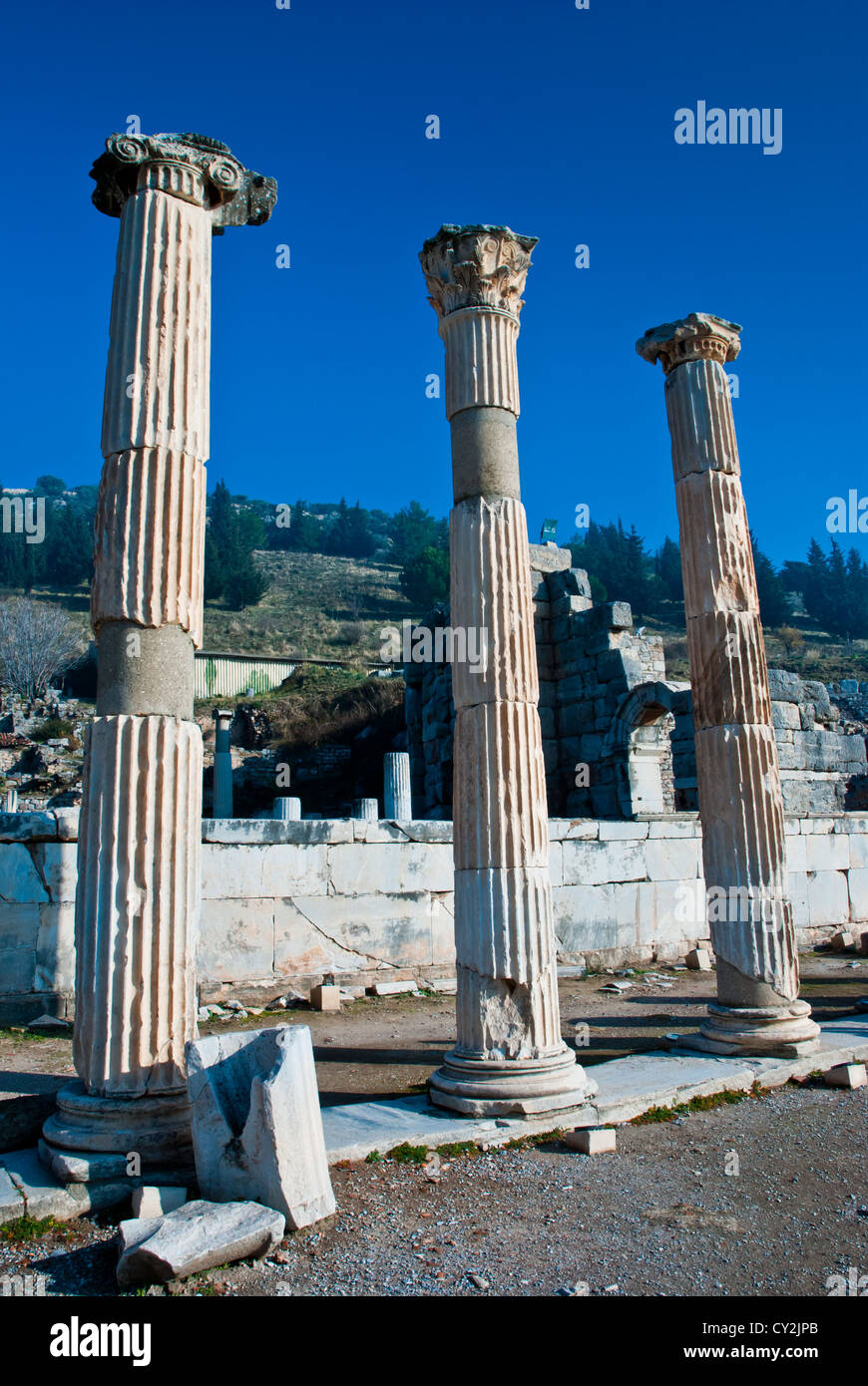 Ruinen der antiken Stadt - Efes in der Türkei Stockfoto