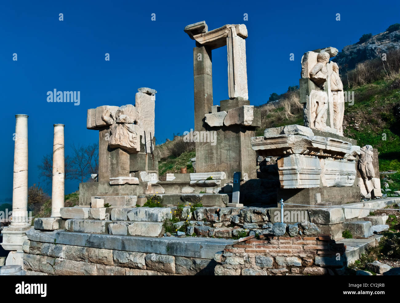 Ruinen der antiken Stadt - Efes in der Türkei Stockfoto