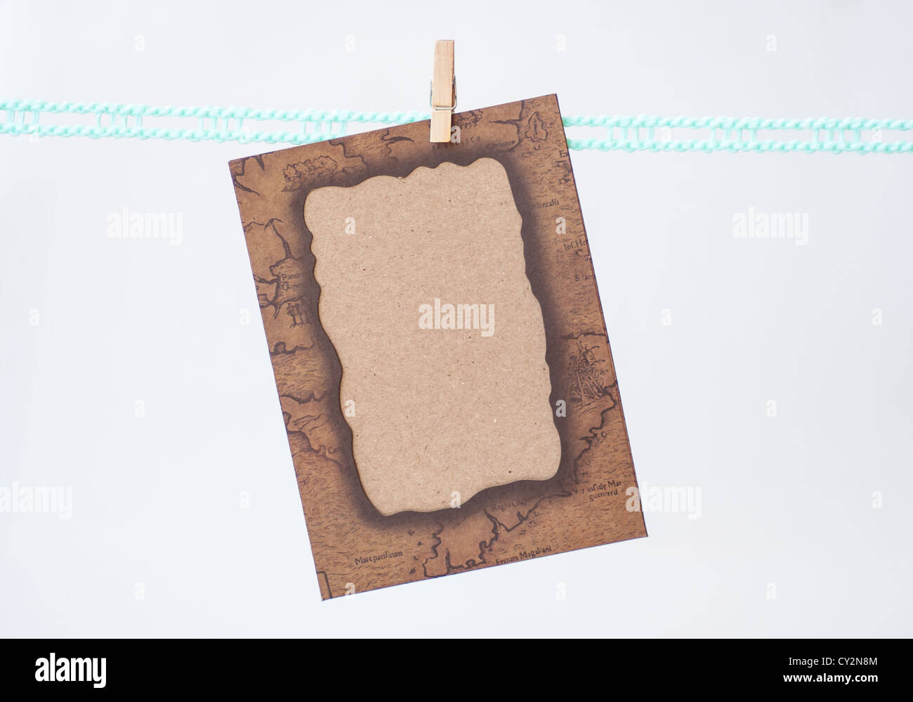 braune Blankopapier für note Stockfoto