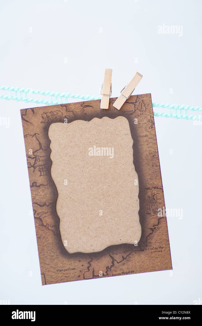 braune Blankopapier für note Stockfoto